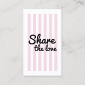 Modern Cool Pink Stripes Black Bold Salon 紹介カード (正面)