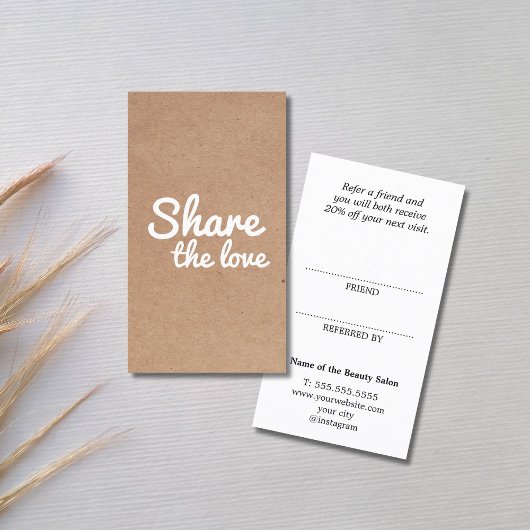 Modern Cool Printed Kraft Bold Salon 紹介カード