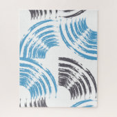 Modern, cool, trendy blue abstract brush strokes ジグソーパズル (縦)