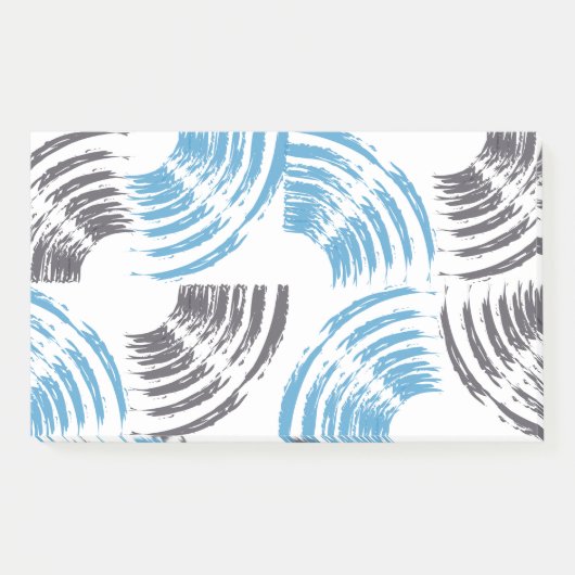 Modern, cool, trendy blue abstract brush strokes ポストイット (正面)