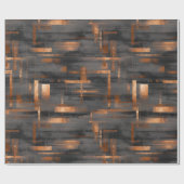 Modern Copper Bronze Shine Abstract Pattern ラッピングペーパー (フラット)
