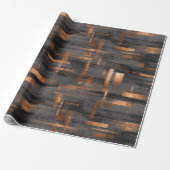 Modern Copper Bronze Shine Abstract Pattern ラッピングペーパー (アンロールド)