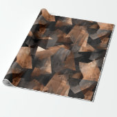 Modern Copper Bronze Shine Abstract Pattern ラッピングペーパー (アンロールド)