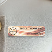 Modern Copper Fabric Design Name Badge Custom 名札