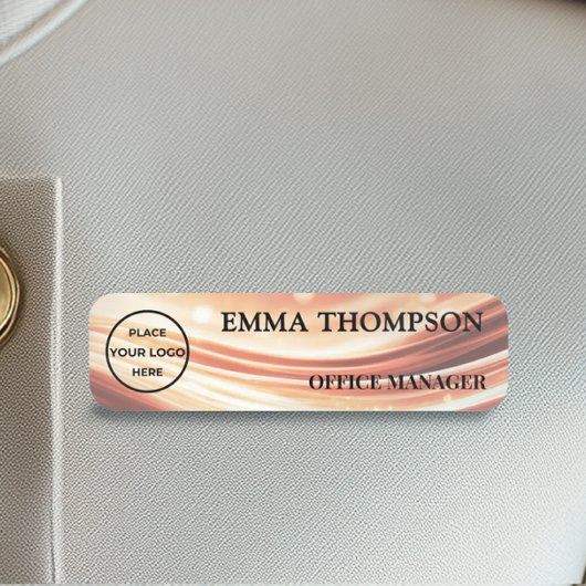 Modern Copper Fabric Design Name Badge Custom 名札
