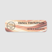 Modern Copper Fabric Design Name Badge Custom 名札 (正面)