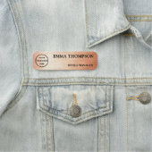 Modern Copper Hairline Design Name Badge Custom 名札 (インサイチュ)