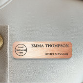 Modern Copper Hairline Design Name Badge Custom 名札