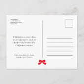 Modern Coquette Bow Merry Christmas Postcard シーズンポストカード (裏面)