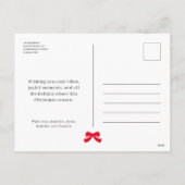 Modern Coquette Bow Merry Christmas Postcard シーズンポストカード (裏面)