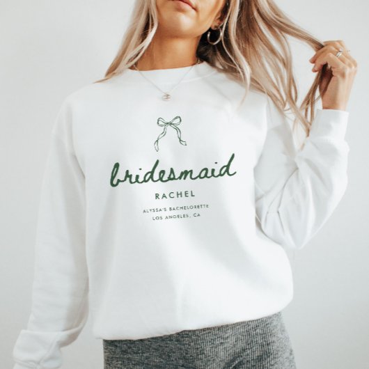 Modern Coquette Bridesmaid's Name Bachelorette スウェットシャツ