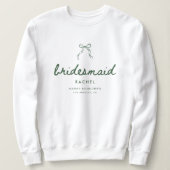 Modern Coquette Bridesmaid's Name Bachelorette スウェットシャツ (デザイン正面)