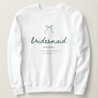 Modern Coquette Bridesmaid's Name Bachelorette スウェットシャツ