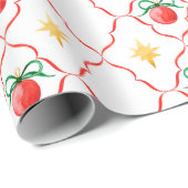 Modern Coquette Christmas Bauble Star Pattern ラッピングペーパー (ロールコーナー)