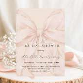 Modern Coquette Pink Bow Bridal Shower 招待状