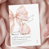 Modern Coquette Pink Bow Bridal Shower 招待状