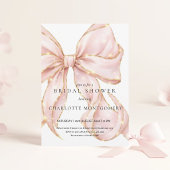 Modern Coquette Pink Bow Bridal Shower 招待状