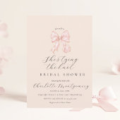 Modern Coquette Pink Bow Bridal Shower Invitation  招待状