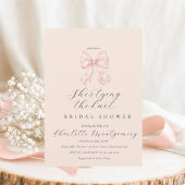 Modern Coquette Pink Bow Bridal Shower Invitation  招待状