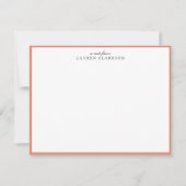 Modern Coral Frame Personalized Note Card 招待状 (正面)