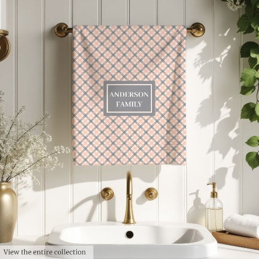Modern Coral Grey Towels Classic Family Gift Idea バスタオルセット