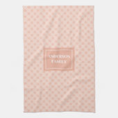 Modern Coral Kitchen Towel Personalized Plaid Gift キッチンタオル (縦)