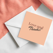 Modern Coral Peach Love and Thanks Wedding