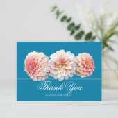 Modern Coral Pink Dahlia Bridal Shower Thank You サンキューカード (スタンド正面)