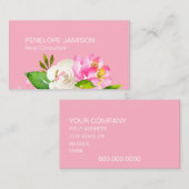 Modern Coral Pink Floral コーリングカード (正面/裏面)