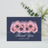 Modern Coral Pink Poppy Bridal Shower Thank You サンキューカード (スタンド正面)