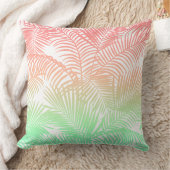 Modern coral turquoise tropical palm trees pattern クッション (ブランケット)