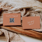 Modern Coral Whimsical Summer QR Code Wedding 出欠カード