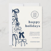 Modern Corporate Blue Christmas Holiday Card 招待状 (正面)