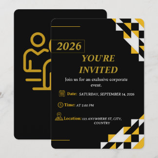 Modern Corporate Event Invitation Editable  招待状