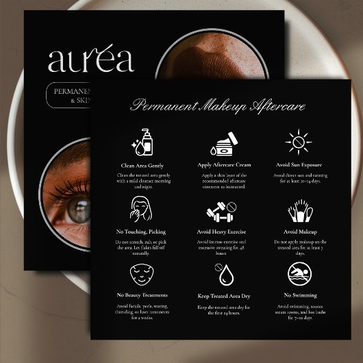 Modern Cosmetic Permanent Makeup Aftercare Card サンキューカード