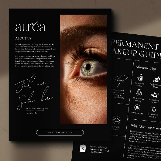 Modern Cosmetic Permanent Makeup Aftercare Guide チラシ