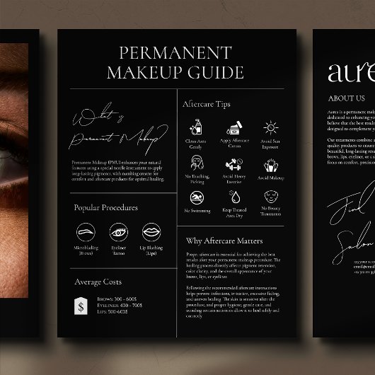Modern Cosmetic Permanent Makeup Aftercare Guide チラシ