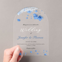 Modern Cottagecore Soft Blue Wildflowers Wedding