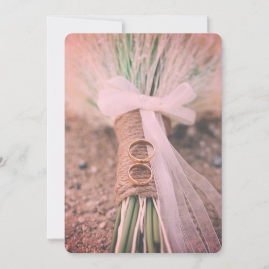 Modern Couple Line Art Wedding Invitation | Rustic 招待状 (裏面)