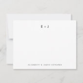Modern Couple Monogram Initials Personalized ノートカード (正面)