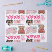 Modern Couple Name and Photo Valentines Day  薄葉紙 (クラフト)