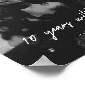 Modern Couple Photo 10-Year Wedding Anniversary ポスター (角)