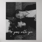 Modern Couple Photo 10-Year Wedding Anniversary ポスター (正面)
