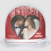 Modern Couples Photo, Red Merry Christmas Heart  (裏面)