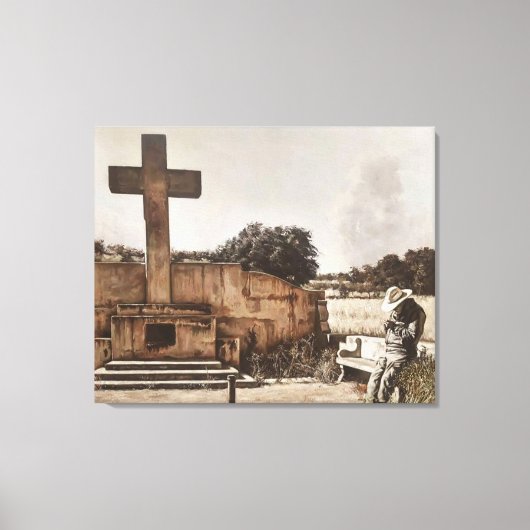 Modern Cowboy Biker checking his GPS. キャンバスプリント (正面)