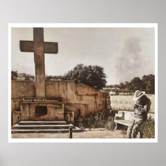 Modern Cowboy Biker checking his GPS. ポスター