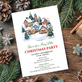 Modern cozy Christmas scene festive dinner invite 招待状