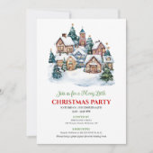 Modern cozy Christmas scene festive dinner invite 招待状 (正面)