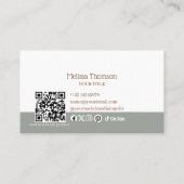 Modern Cozy Minimalist Gingham Handmade Artisan  名刺 (裏面)