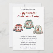 Modern Cozy Ugly Sweater Christmas Party 招待状 (正面)